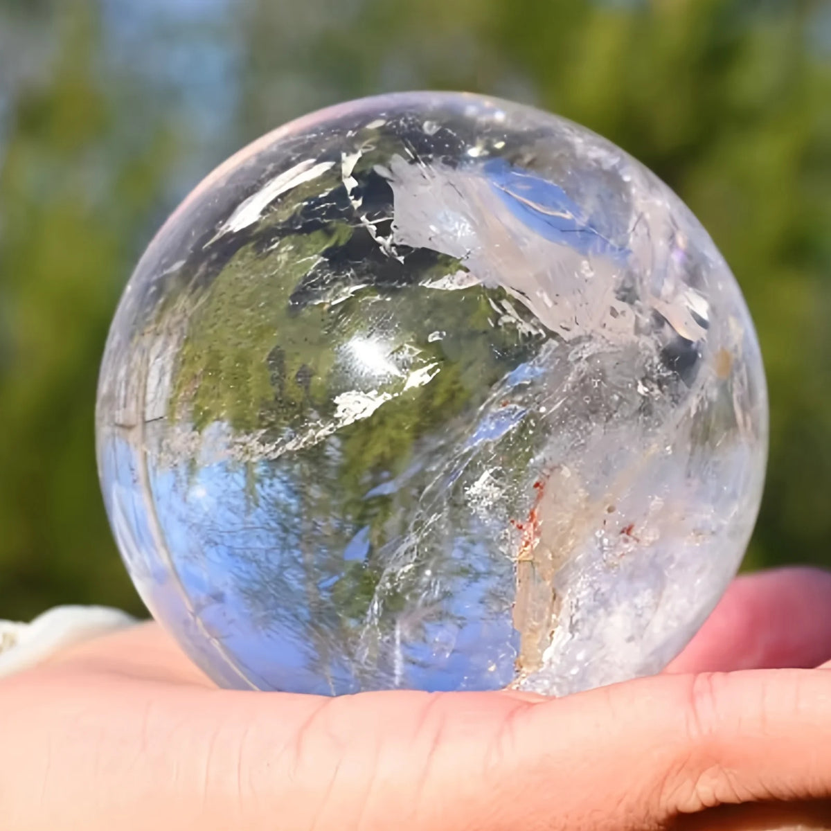 CrystalHola Clear Quartz Sphere For Home Decor And Gifts