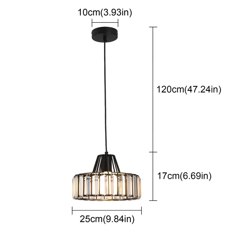 GreeLustr Modern Crystal Pendant Indoor Ceiling Lamp