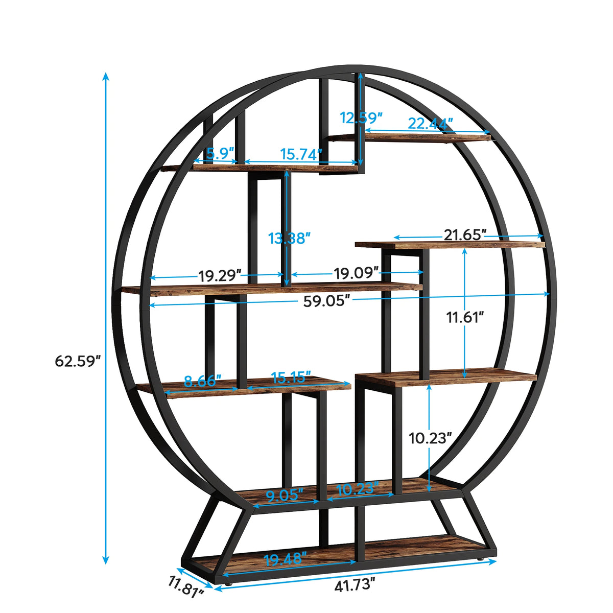 Tribesigns Industrial Bookshelf With Staggered Shelves For Modern Homes