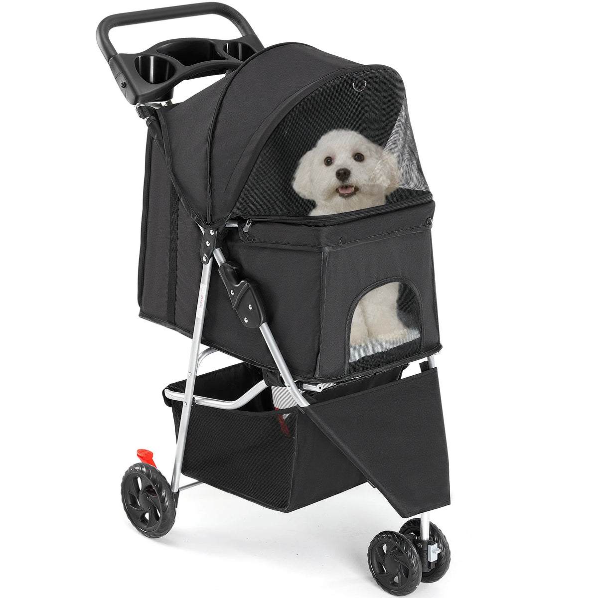 Premium Foldable Pet Stroller With Smooth Ride For Small Pets