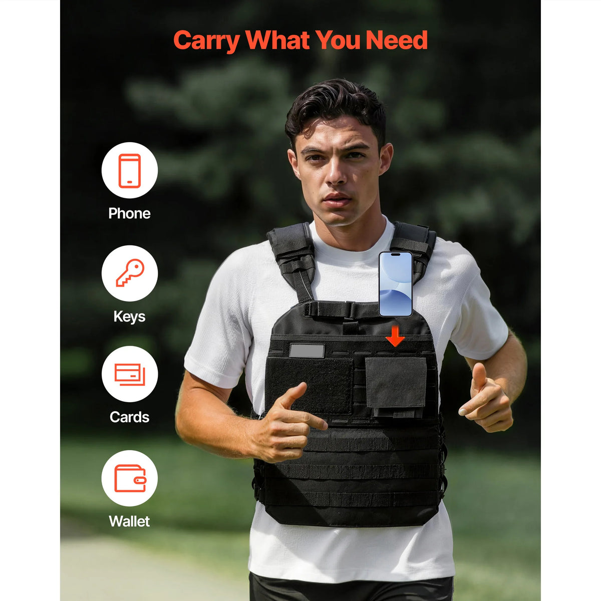 SucceBuy Adjustable Weighted Vest With Padded Shoulders For Strength Training