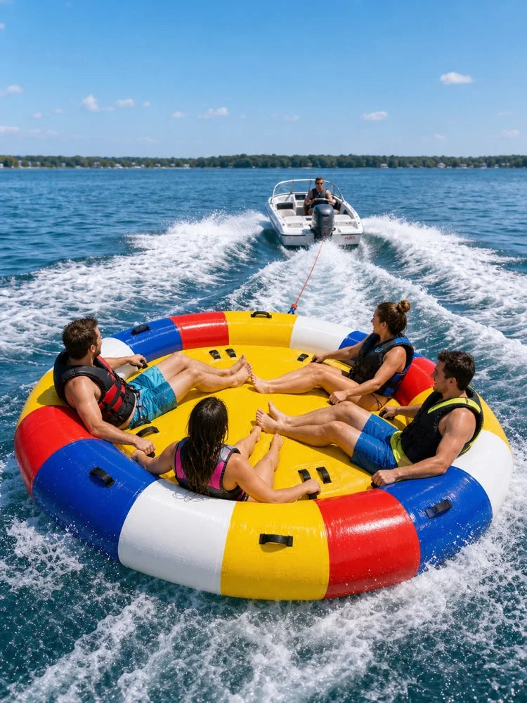 Heavy Duty Inflatable Disco Boat Party Float With Electric Pump