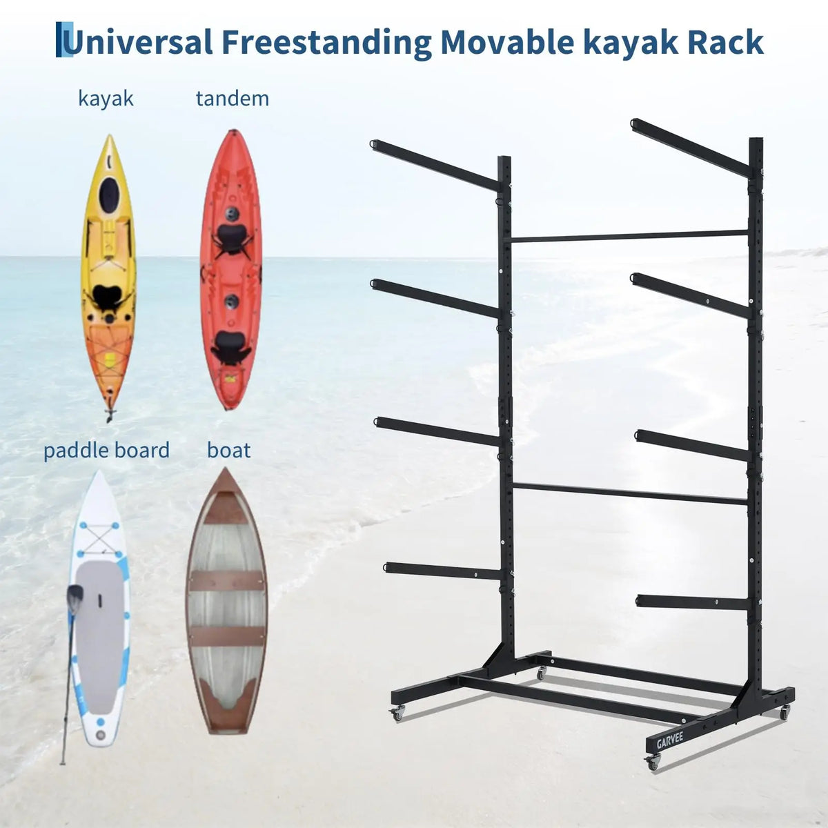 Heavy Duty Adjustable Freestanding Kayak Storage Rack
