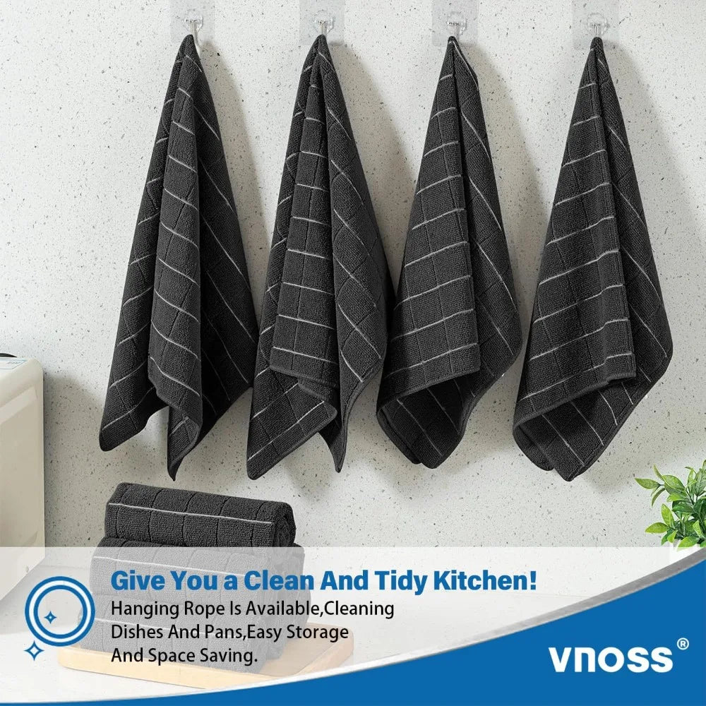 Premium Lint Free Kitchen Towels Ultra Soft Absorbent For Home 4Pack