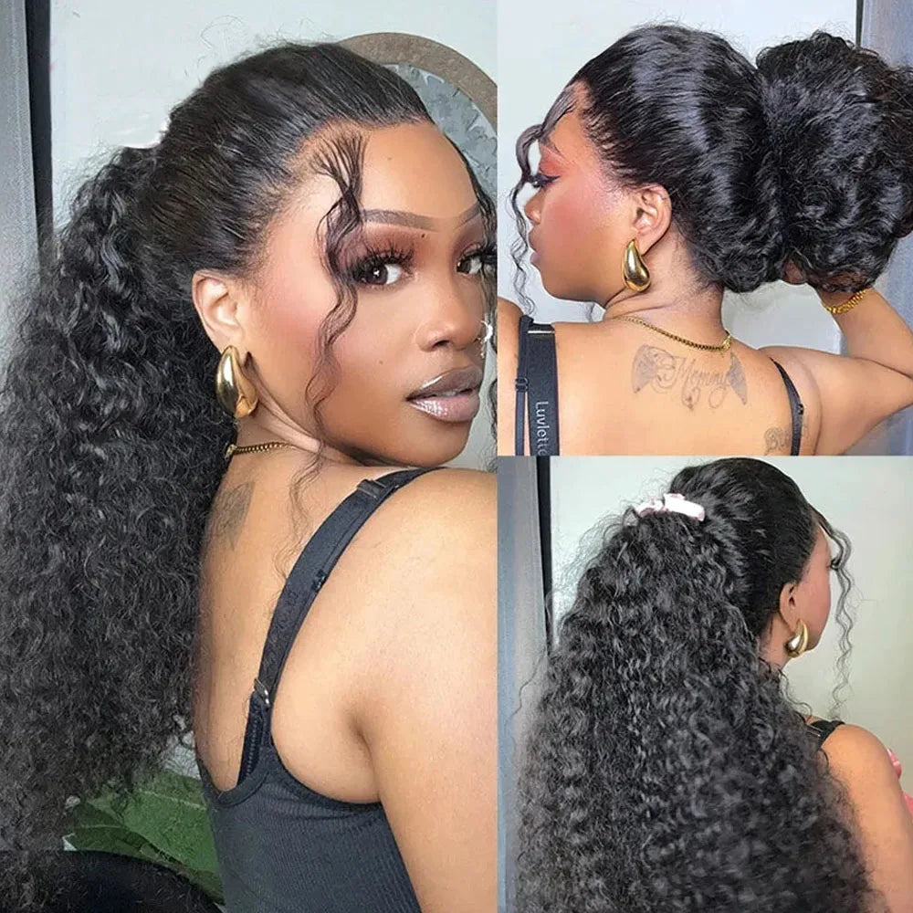 Vietnamese Water Wave Lace Front Human Hair Wigs Deep Wave 13x6 HD Lace Frontal Wig Invisible Strap 360 Full Lace Glueless Wig