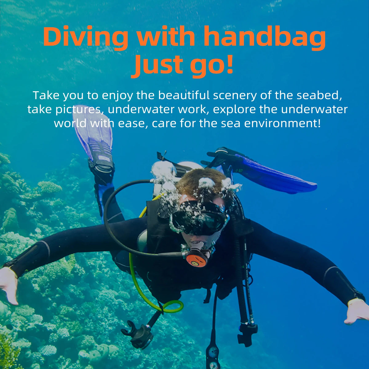 Tudiving Portable Rechargeable Scuba Diving Ventilator With Regulator