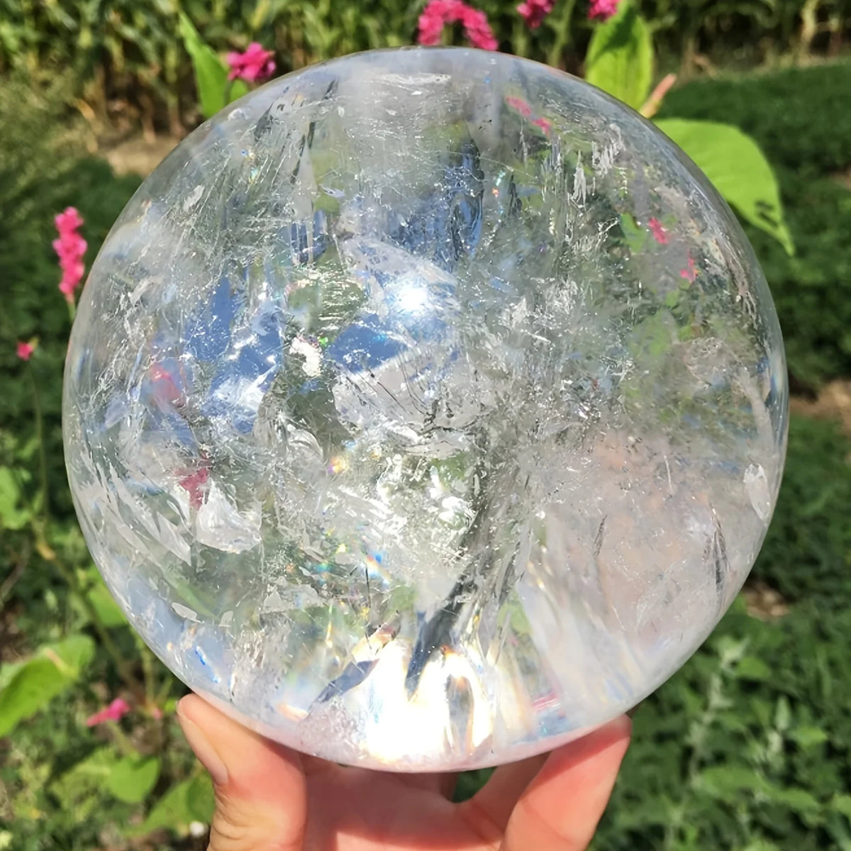 CrystalHola Clear Quartz Sphere For Home Decor And Gifts