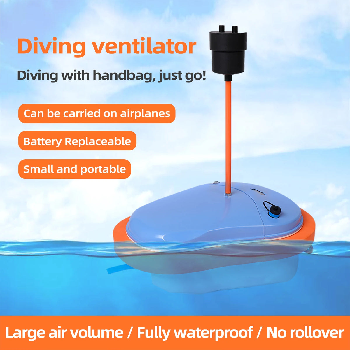 Tudiving Portable Rechargeable Scuba Diving Ventilator With Regulator