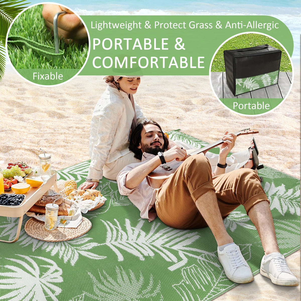 Waterproof Recycled Plastic Straw Outdoor Indoor Area Rug