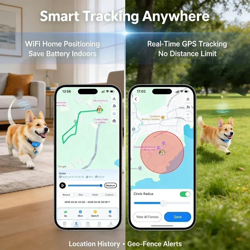 Wanwaytech 4G GPS Pet Tracker With Waterproof Real Time Tracking