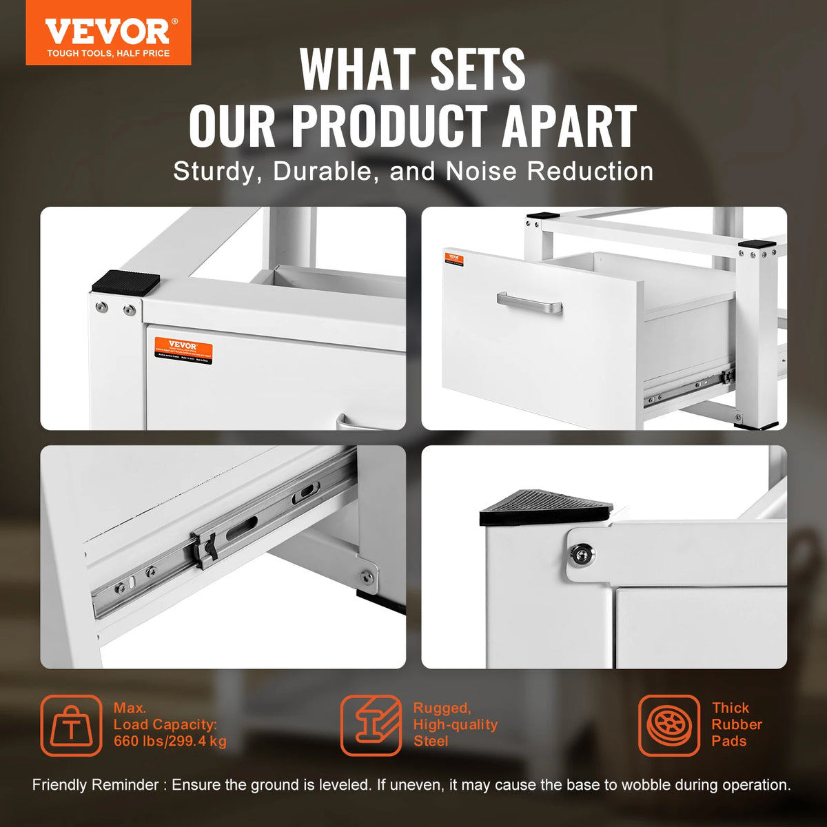 SucceBuy Laundry Pedestal For Washer And Dryer With Storage Drawer