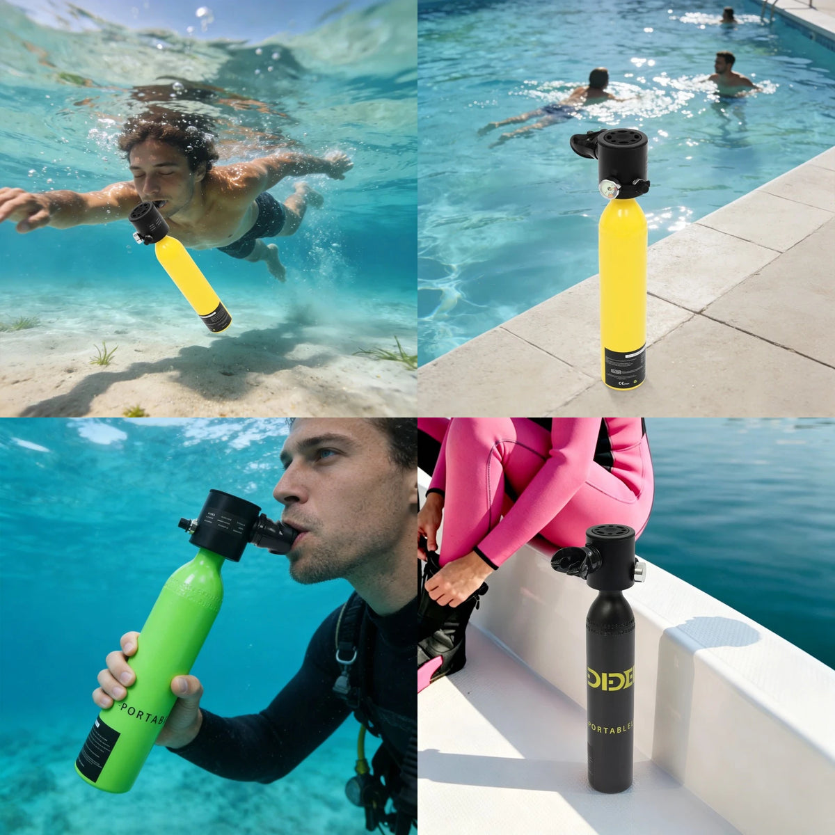 0.5L Mini Scuba Tank With Manual Pump And Strap For Diving