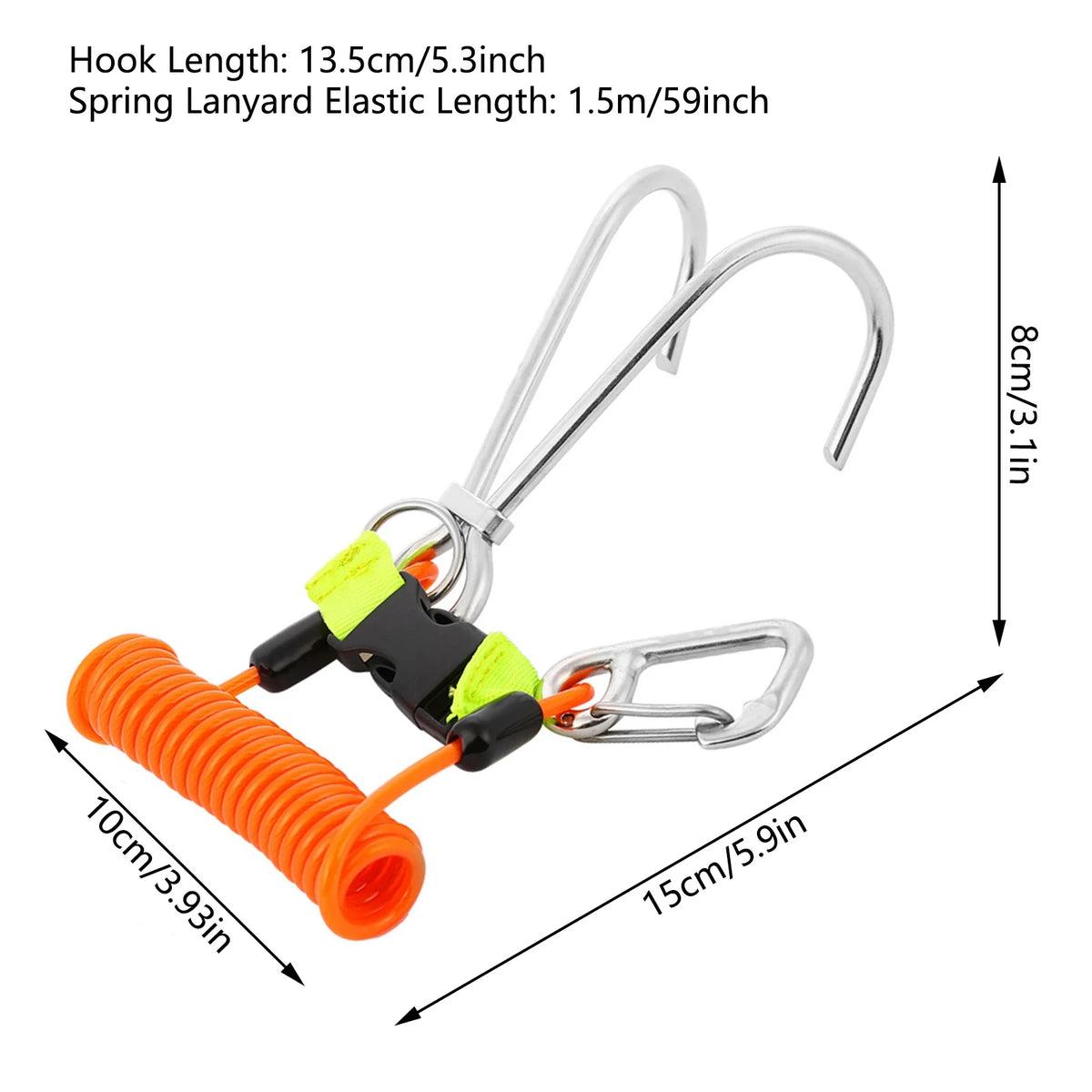 Marine Grade 316 Stainless Steel Reef Hook For Diving Safety