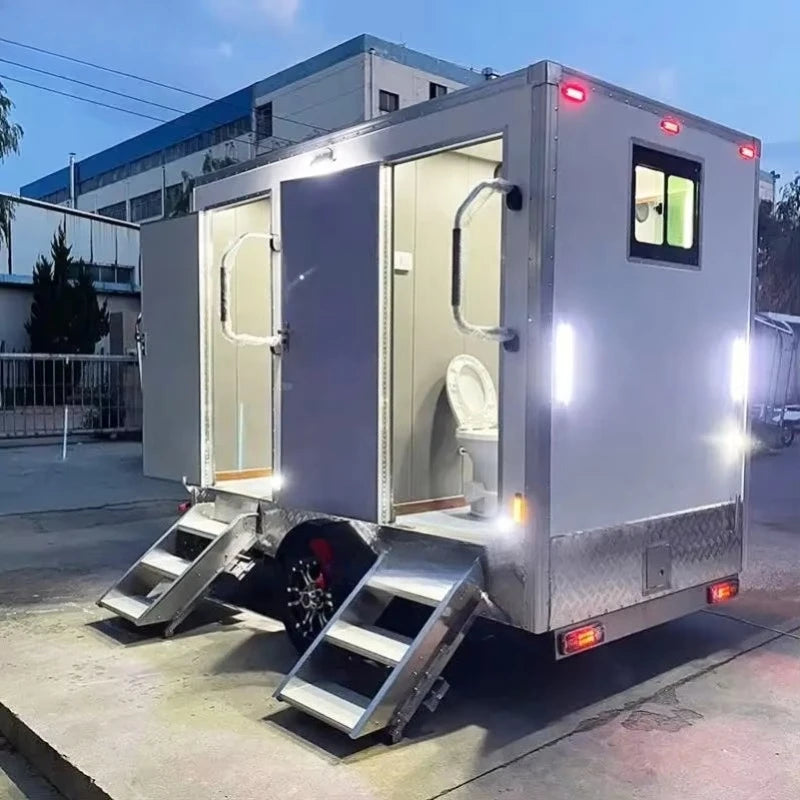 Luxury Self Contained Portable Mobile Restroom Trailer With Cooling
