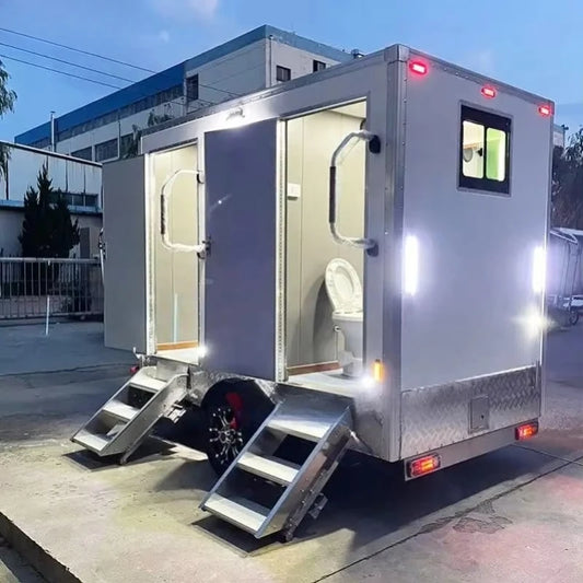 Luxury Self Contained Portable Mobile Restroom Trailer With Cooling