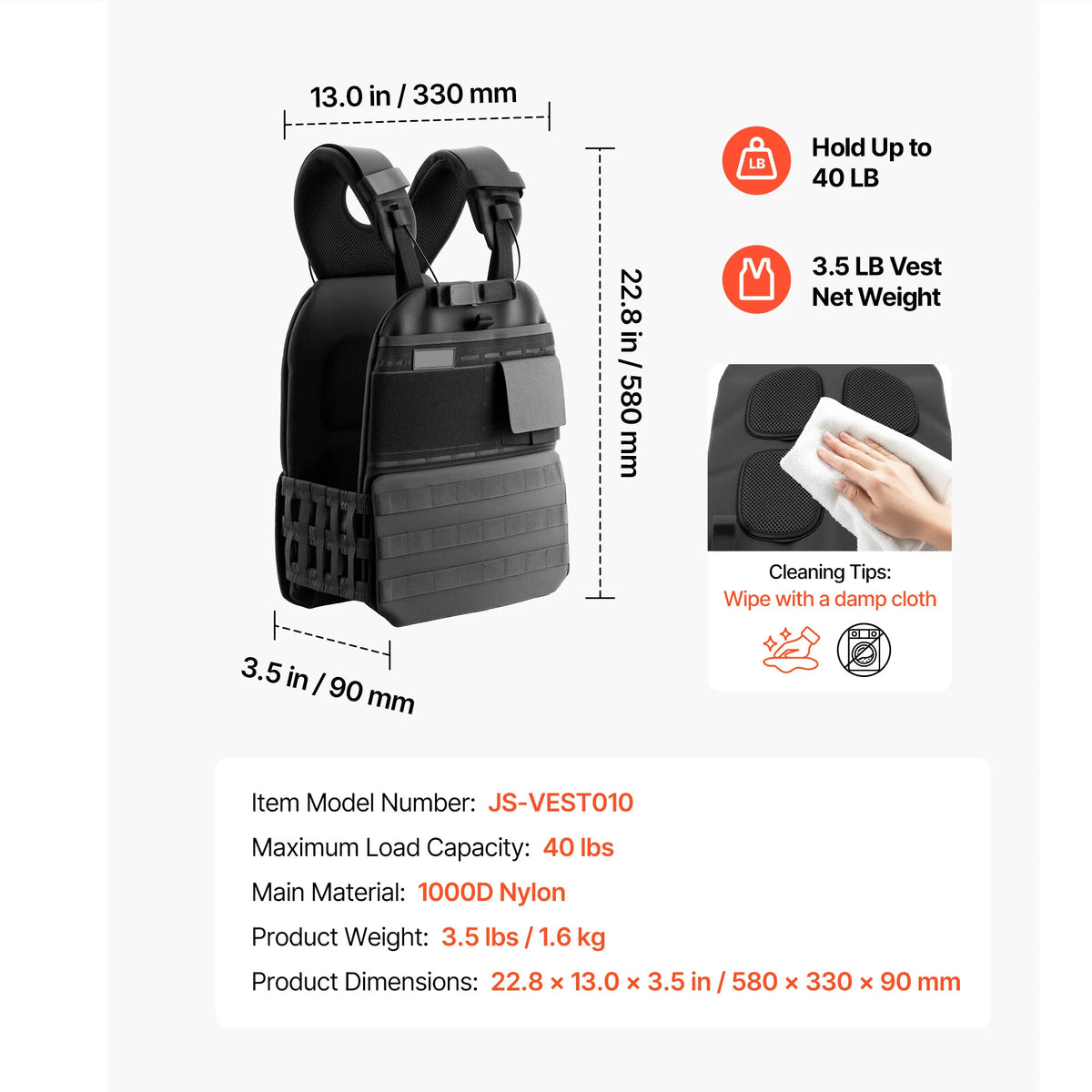 SucceBuy Adjustable Weighted Vest With Padded Shoulders For Strength Training