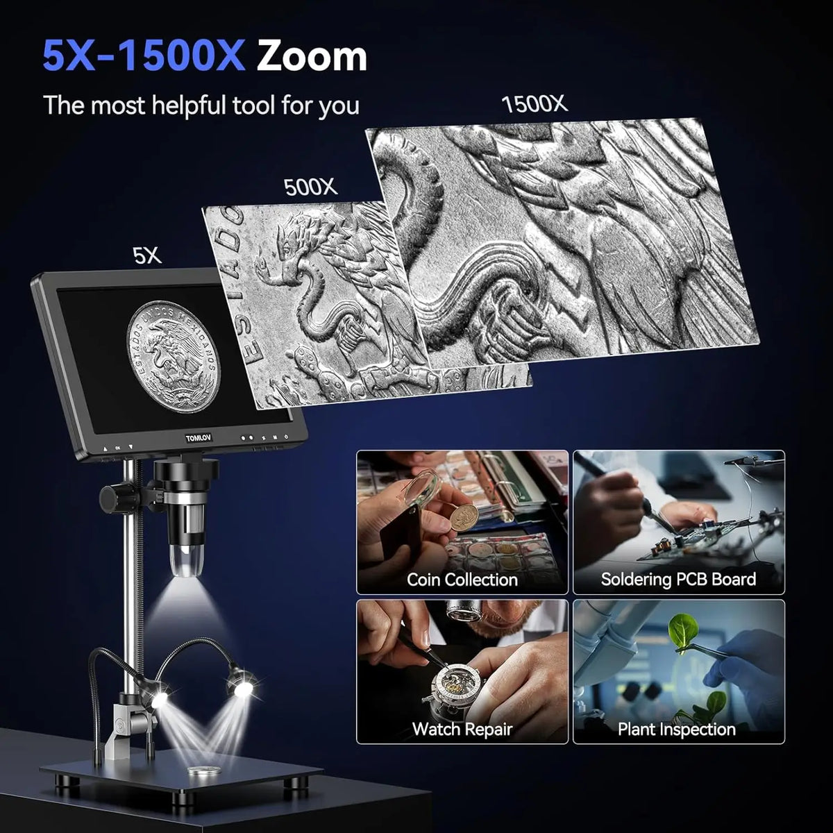 DM9 Max Digital Microscope With LCD Screen For Soldering And Inspection