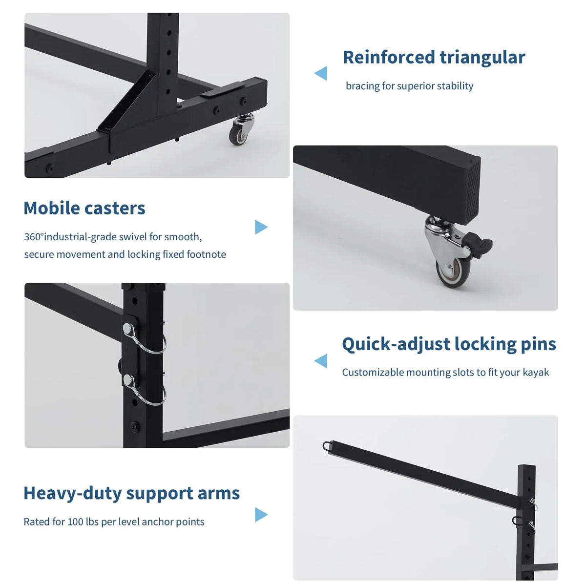 Heavy Duty Adjustable Freestanding Kayak Storage Rack