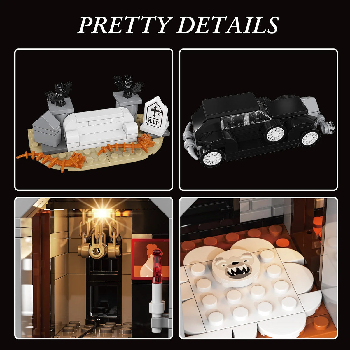 Nightfall Manor Gothic Building Blocks Architecture Desktop Ornament