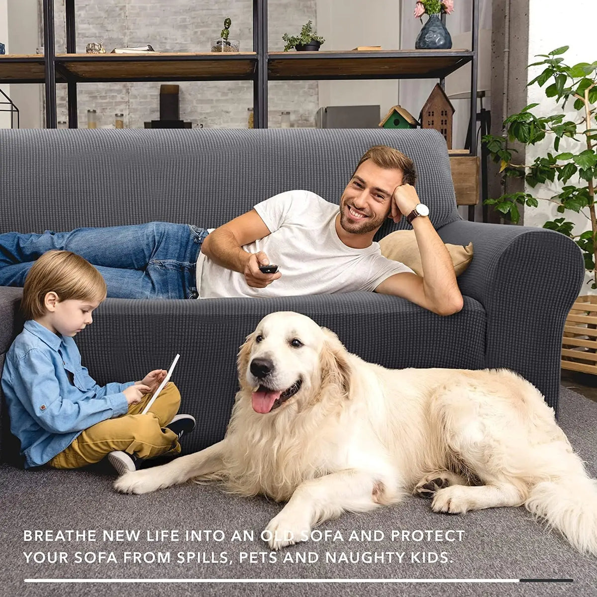 Stretch Jacquard Couch Cover Washable Pet Friendly Furniture Protector