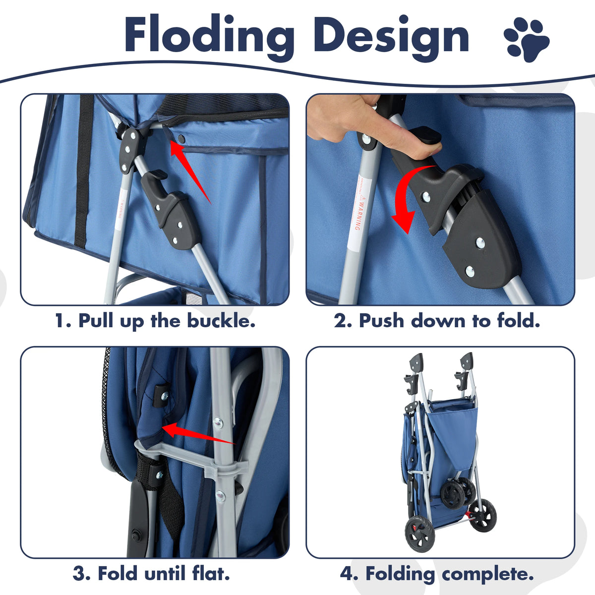 Premium Foldable Pet Stroller With Smooth Ride For Small Pets