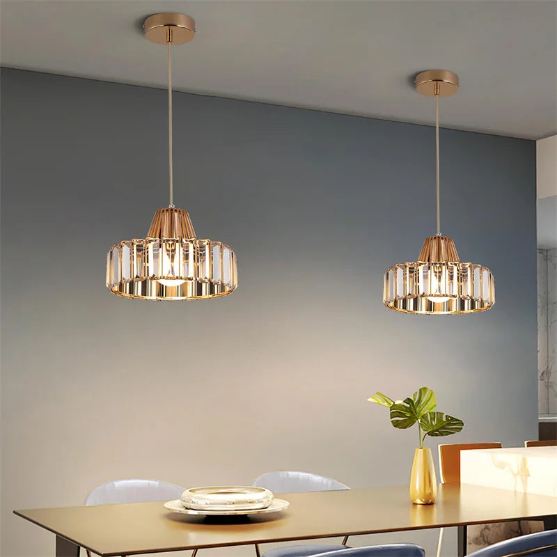 GreeLustr Modern Crystal Pendant Indoor Ceiling Lamp