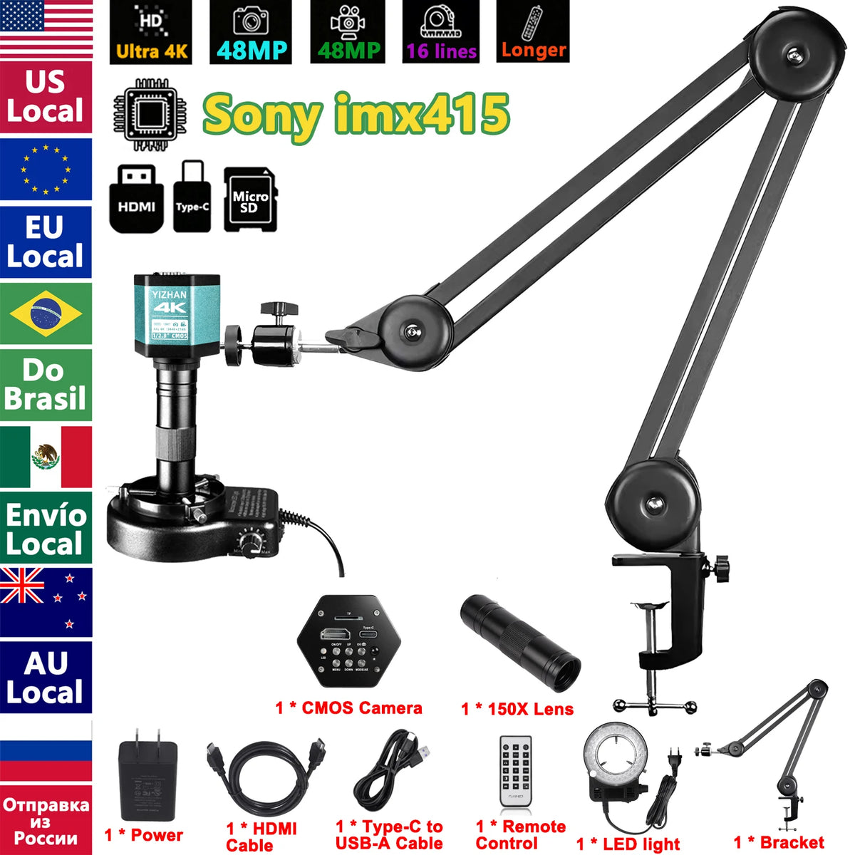 KuaiQu Pro 4K Digital Microscope 150X For PCB Repair