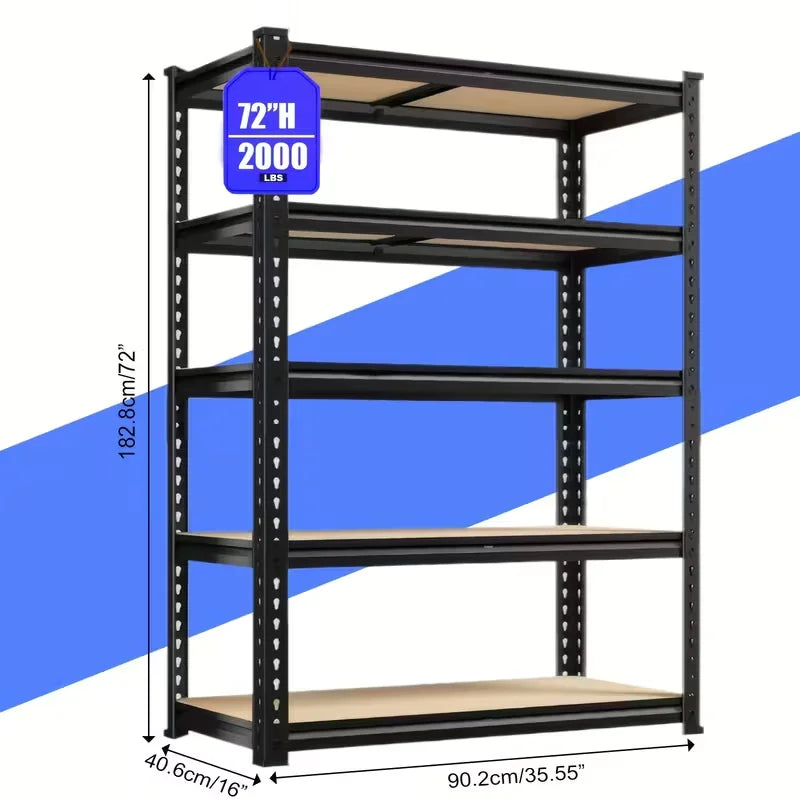 Heavy Duty 72 Inch Adjustable Metal Shelving Rack For Warehouse And Home