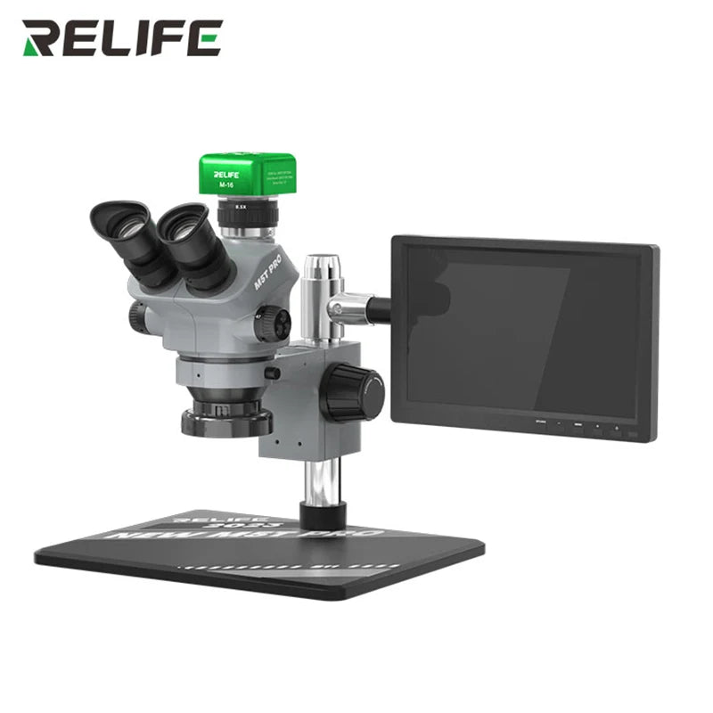 Relife Trinocular Stereo Zoom Microscope 4K Video Camera