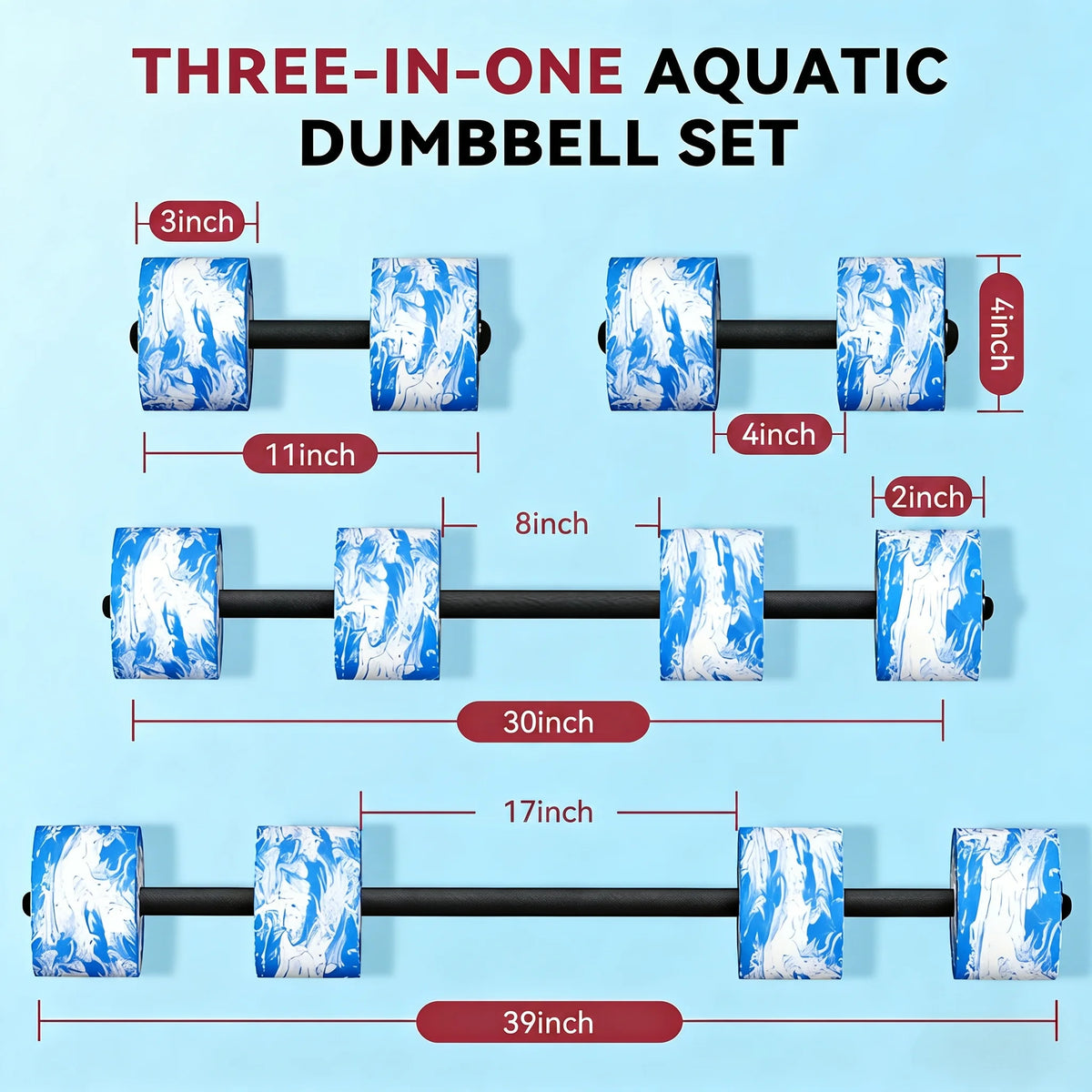 Hapbear Adjustable Aquatic Fitness Dumbbells And Barbell