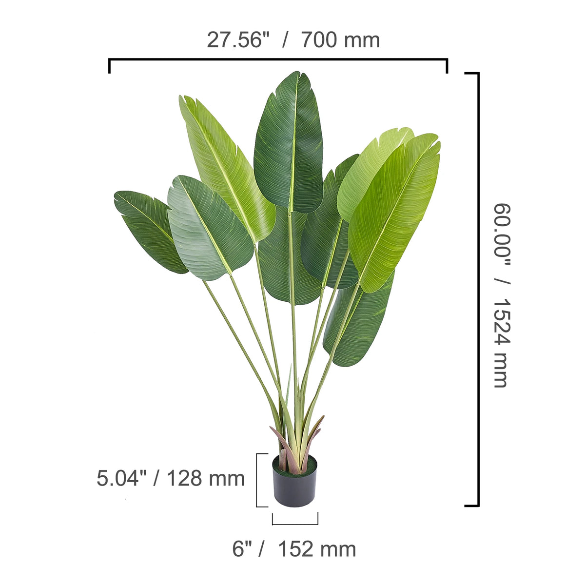 Elegant Artificial Palm Tree With Stable Base And Faux Greenery