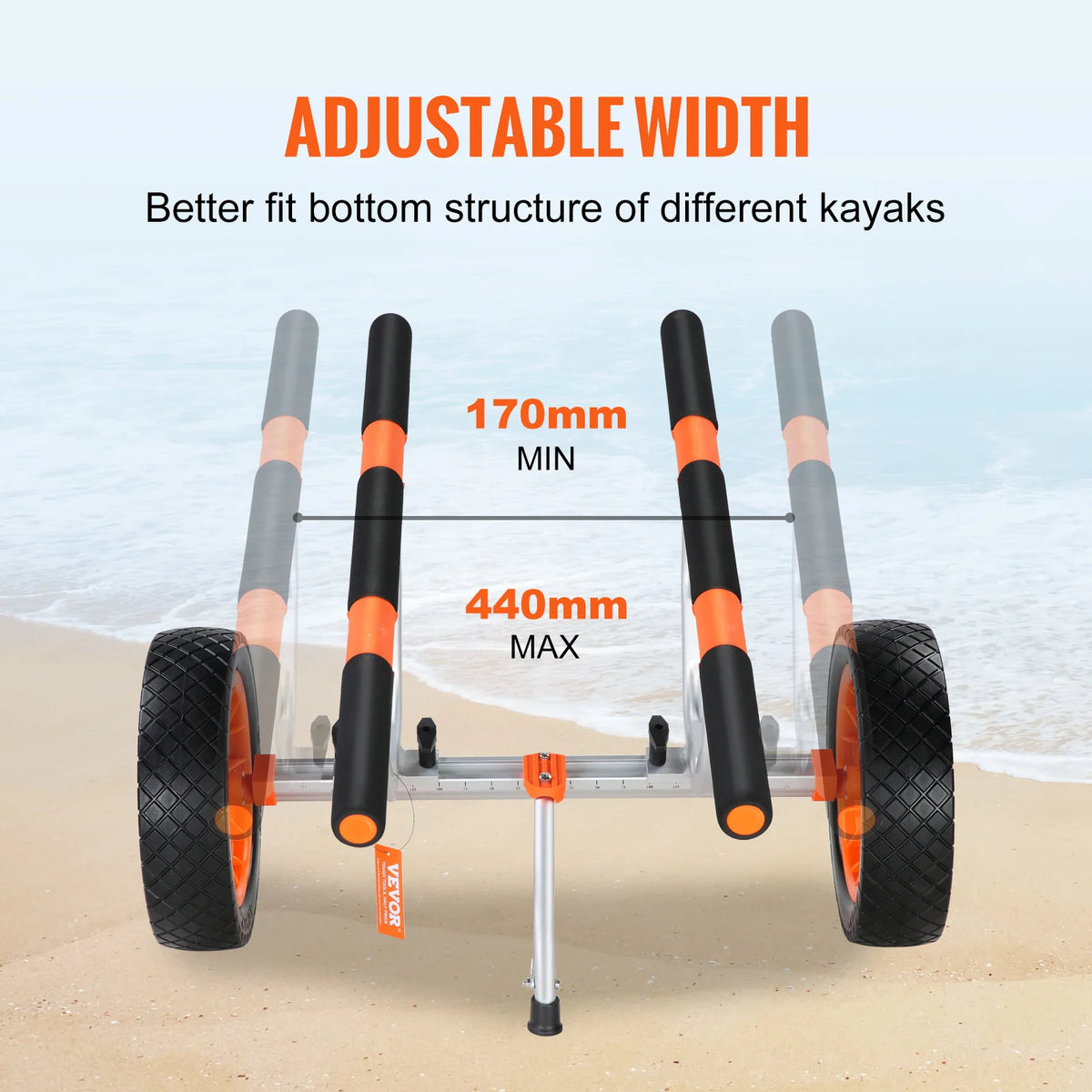 SucceBuy Heavy Duty Aluminum Kayak Cart With Adjustable Frame