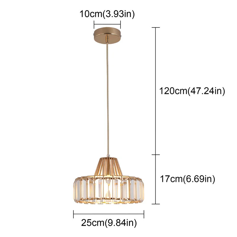 GreeLustr Modern Crystal Pendant Indoor Ceiling Lamp