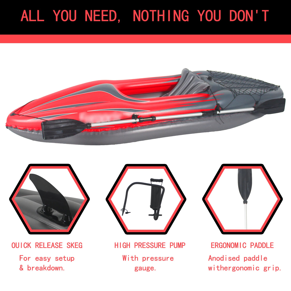 HhsjzwcY Inflatable Kayak Fishing Boat With Accessories