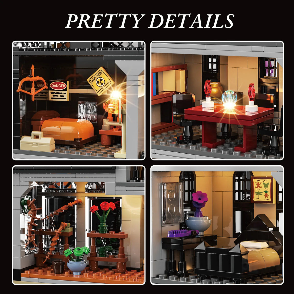 Nightfall Manor Gothic Building Blocks Architecture Desktop Ornament
