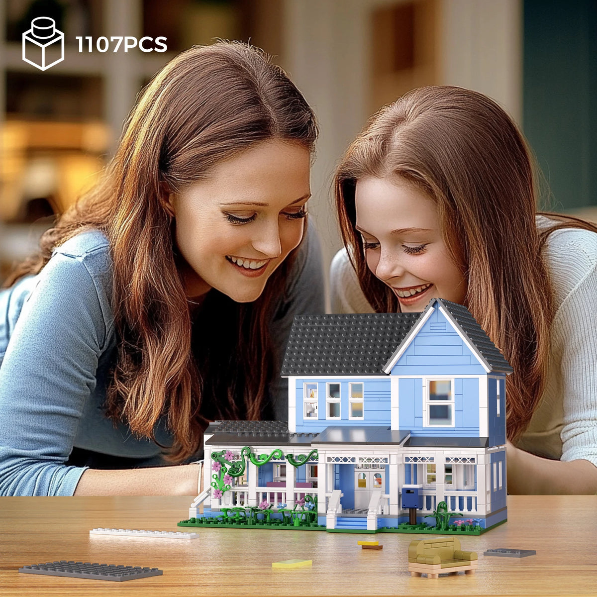 Modern Palace House Building Blocks Desktop Architecture Ornament