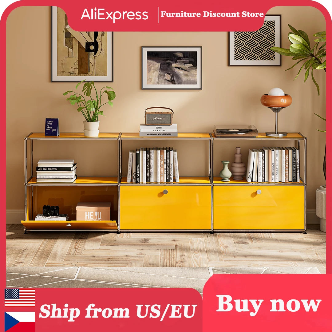 Modern Stainless Metal Storage Cabinet For Home Office Organization