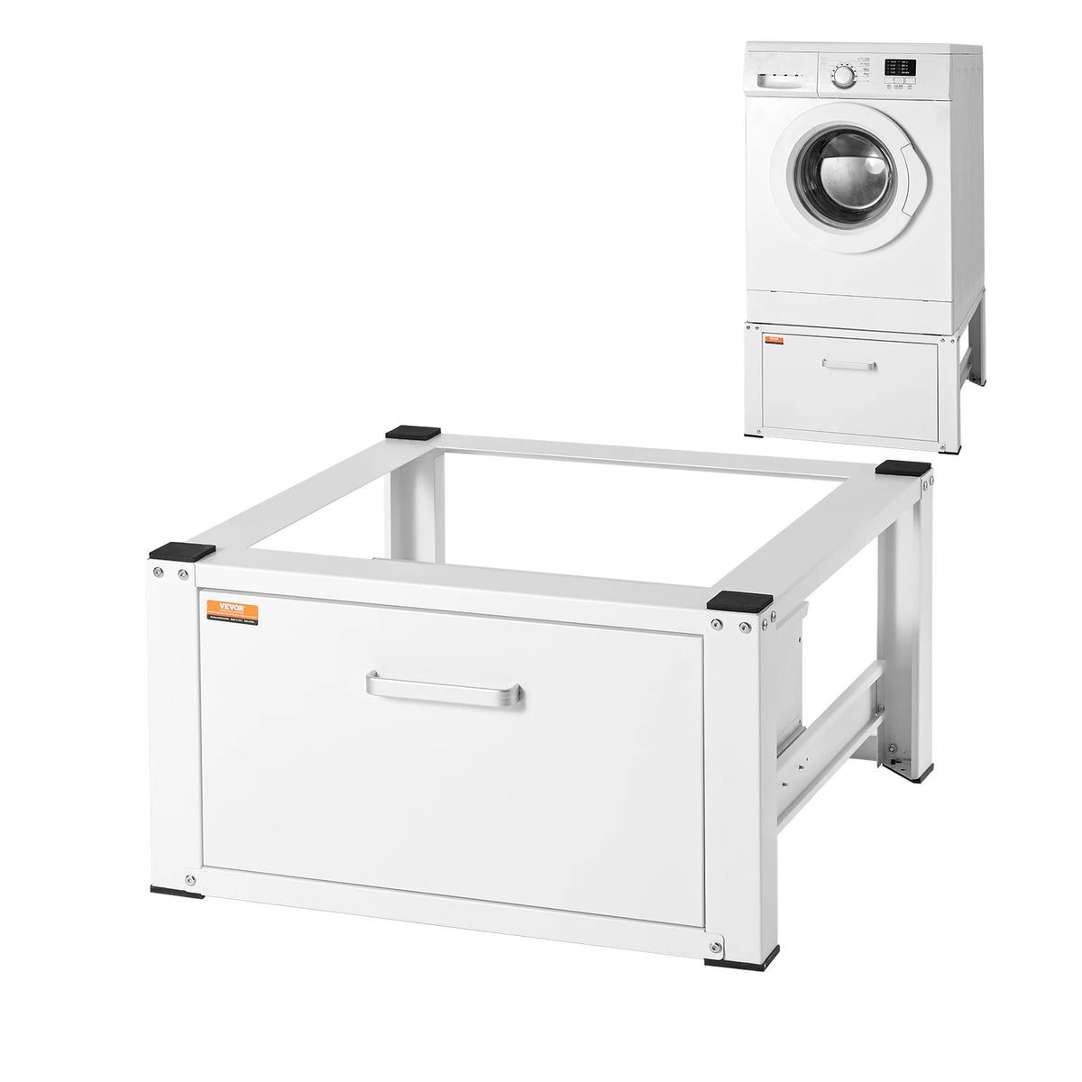 SucceBuy Laundry Pedestal For Washer And Dryer With Storage Drawer