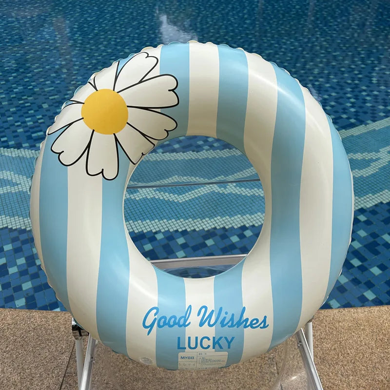 Rooxin Retro Stripe Inflatable Pool Float Swimming Tube
