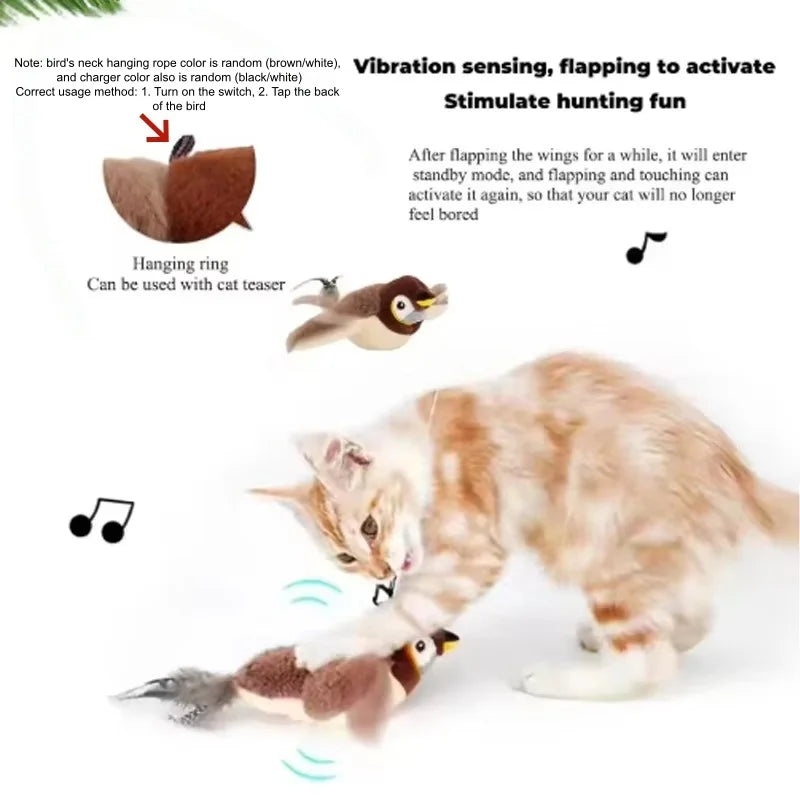 Premium Interactive Simulated Bird Cat Toy Touch Activated