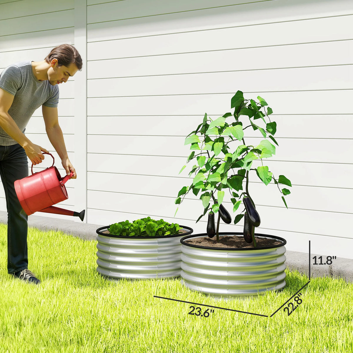 Rust Resistant Galvanized Steel Raised Garden Planter