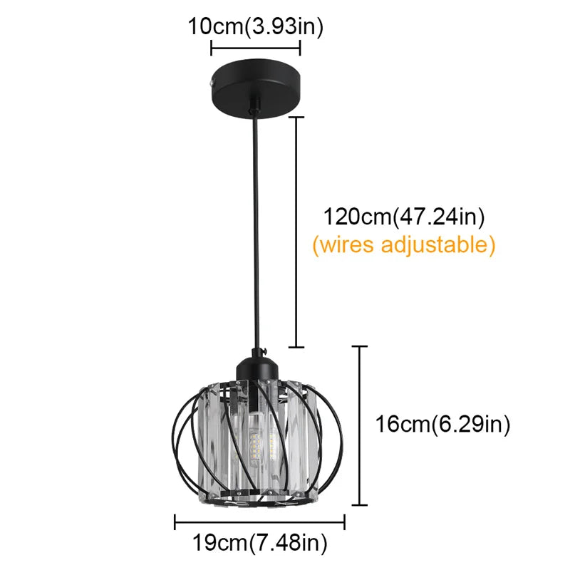 GreeLustr Modern Crystal Pendant Indoor Ceiling Lamp