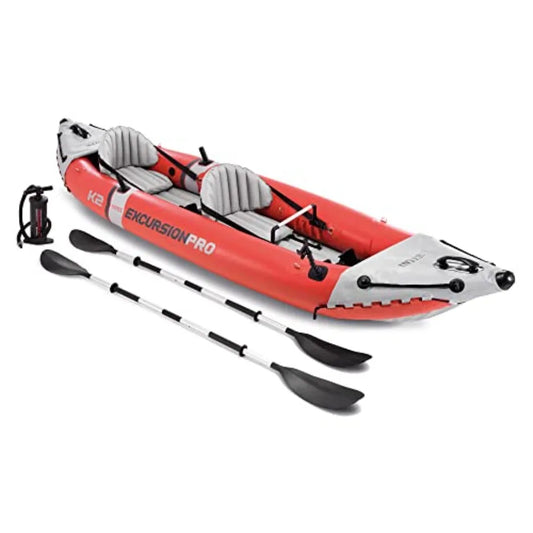 Excursion Pro K2 Inflatable Kayak Set With Paddles And Seats