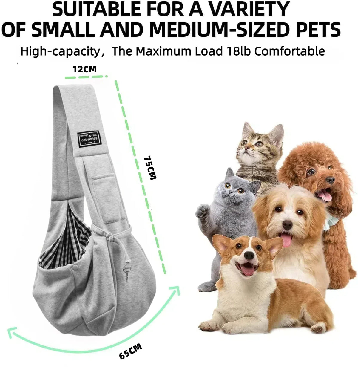 Handfree Dog Carrier Sling For Small Dogs And Cats Travel