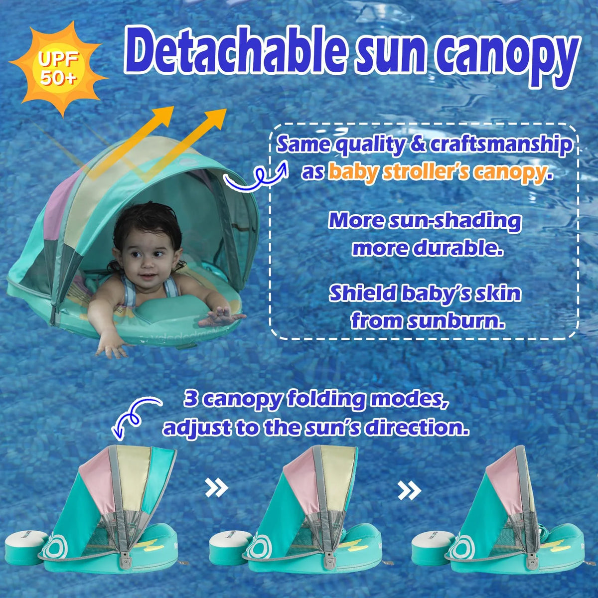 Mambobaby Air Free Infant Chest Float With Sunshade Canopy
