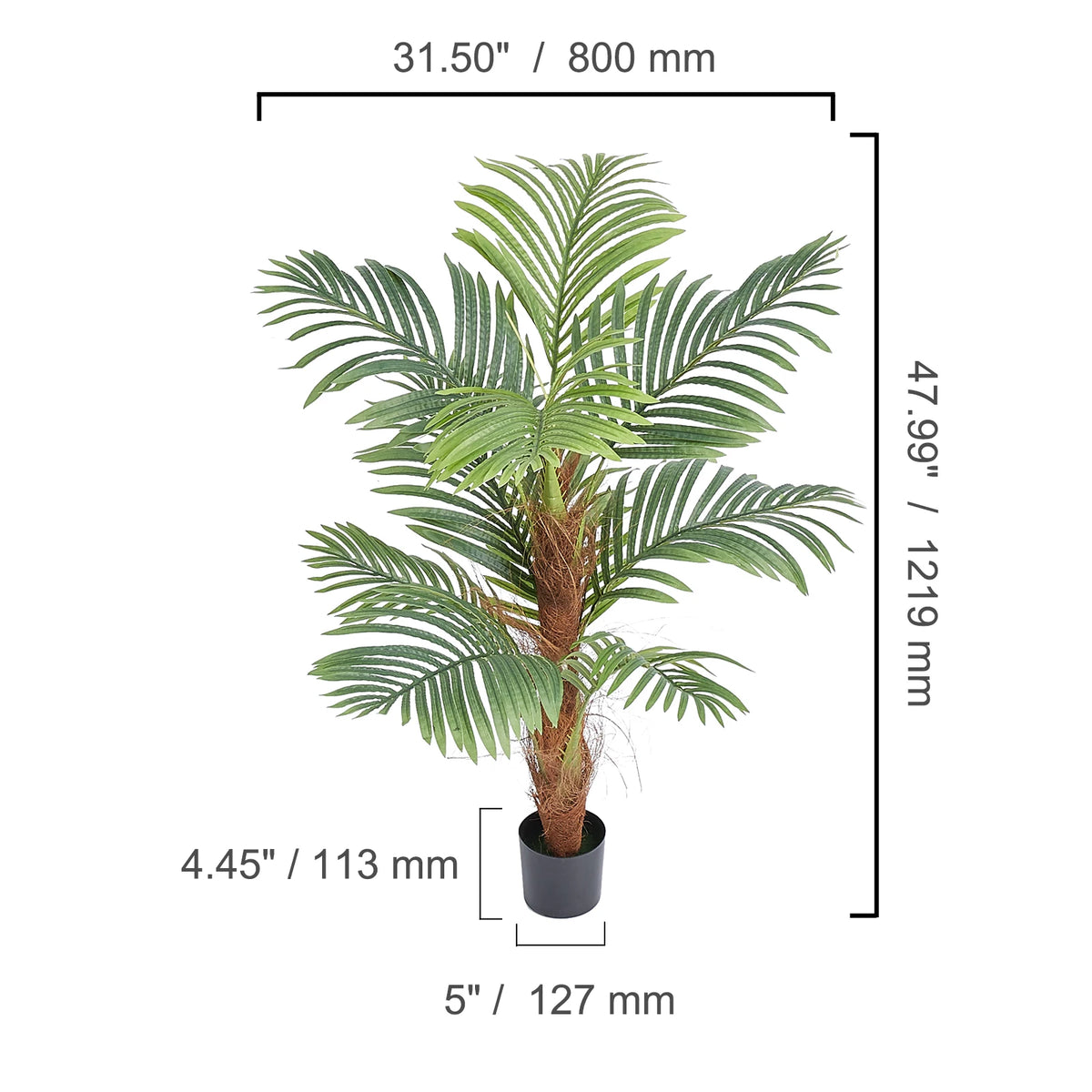 Elegant Artificial Palm Tree With Stable Base And Faux Greenery