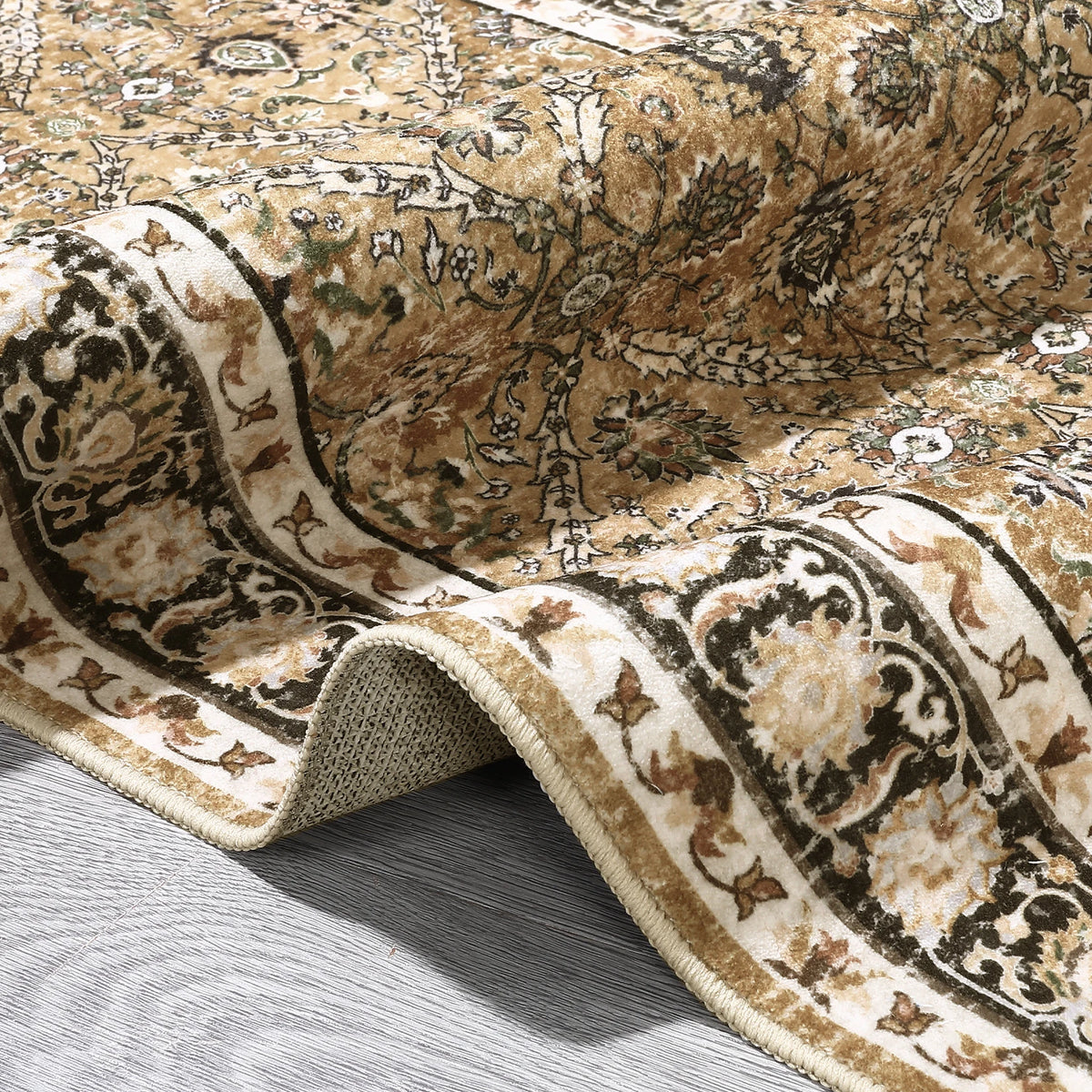 Machine Washable Non Slip Geometric Low Pile Area Rug