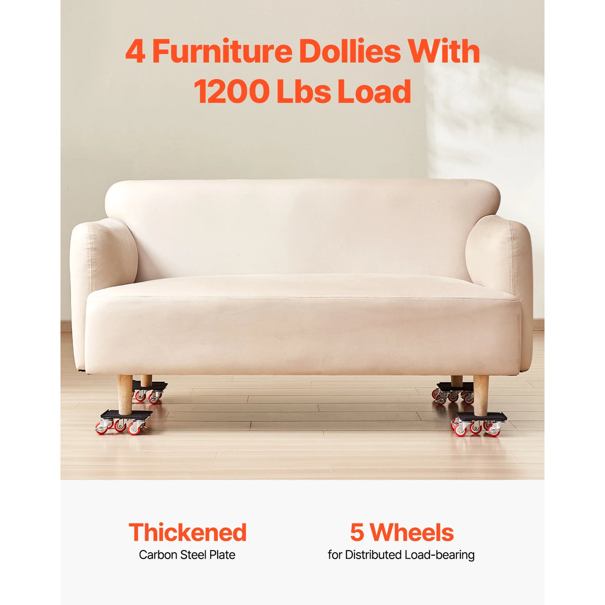 SucceBuy Heavy Duty Furniture Dollies With Swivel Wheels Mover Kit