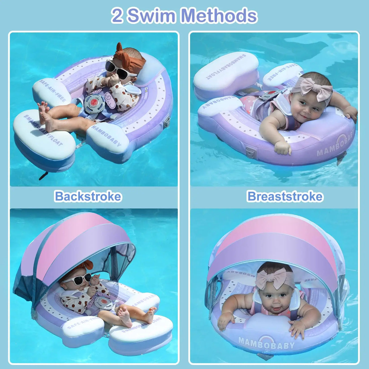 Mambobaby Safe Air-Free Core Chest Float Sunshade Canopy Baby Toddler Inf
