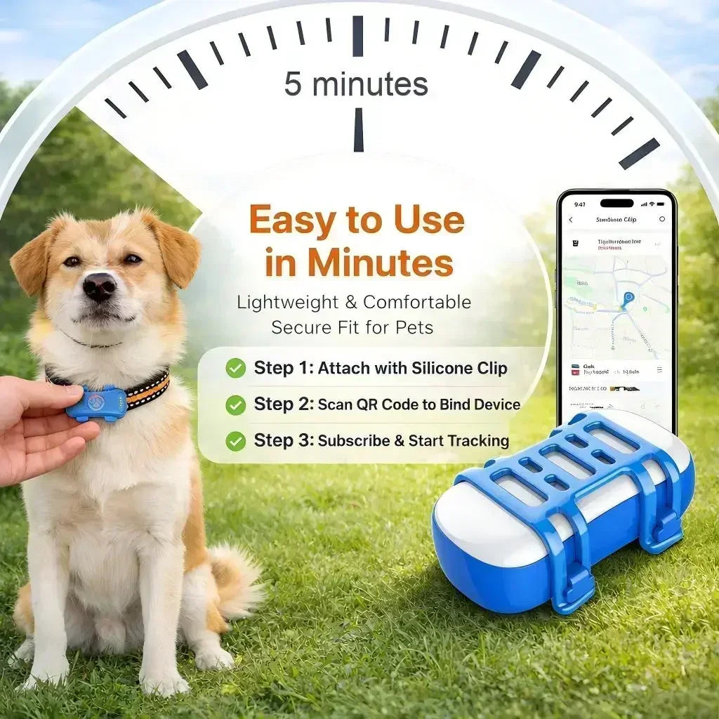 Wanwaytech 4G GPS Pet Tracker With Waterproof Real Time Tracking